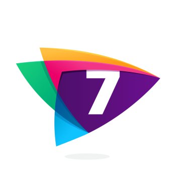 Yedi numara logo üçgen Kavşağı simgesi. 
