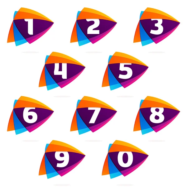 Logo zestaw liczb w ikonę przycisku Play. — Wektor stockowy