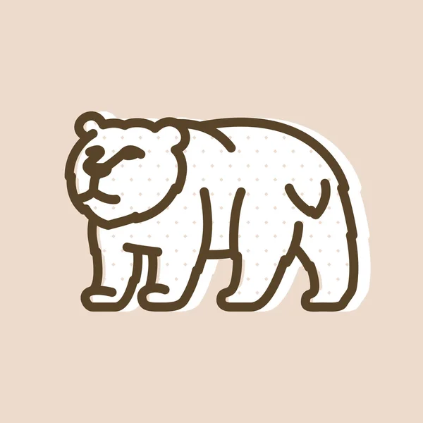 Vintage plana gráficos urso personagem logotipo . —  Vetores de Stock