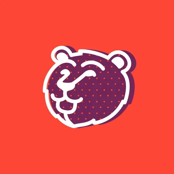 빈티지 플랫 그래픽 곰 캐릭터 로고. — 스톡 벡터