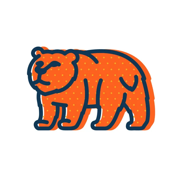 Vintage plana gráficos urso personagem logotipo . —  Vetores de Stock