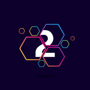 İki numaralı logo altıgen düzende.