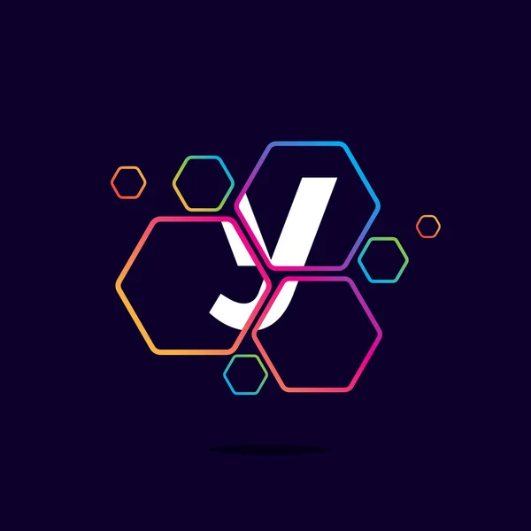 六角形パターンの Y の字のロゴ. — ストックベクタ