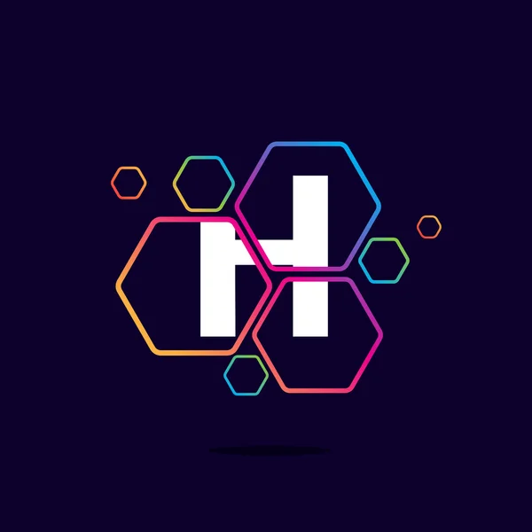 Letter H logo in Hexagon pattern. — Stock Vector