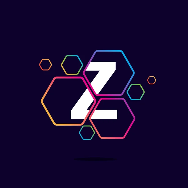 Letra Z logo en patrón hexágono . — Vector de stock