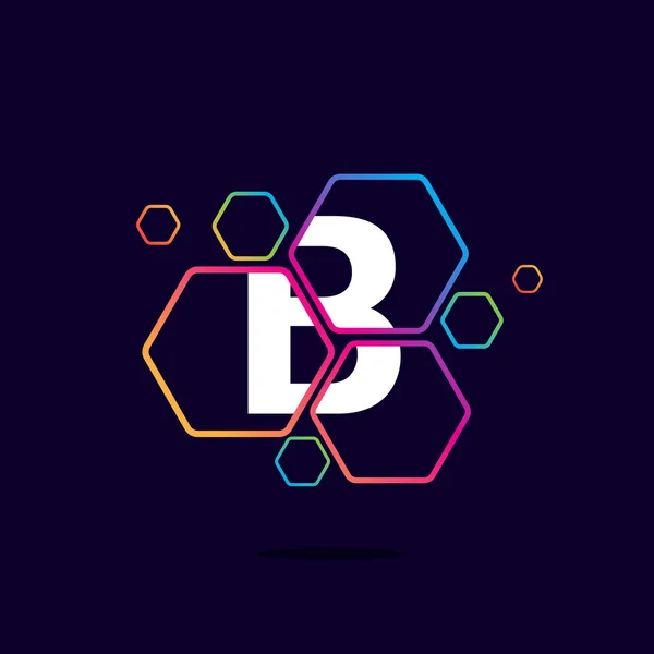 Písmeno B logo v šestihranných vzor. — Stockový vektor