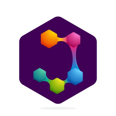 Altıgen ve çizgileri ile J harfi logosu. 