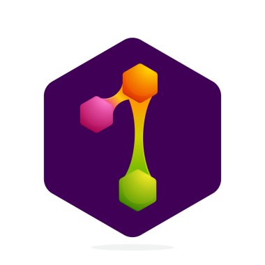 Altıgen ve çizgilerile bir numaralı logo. 