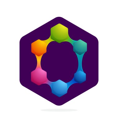 Altıgen ve çizgilerle sıfır numaralı logo. 