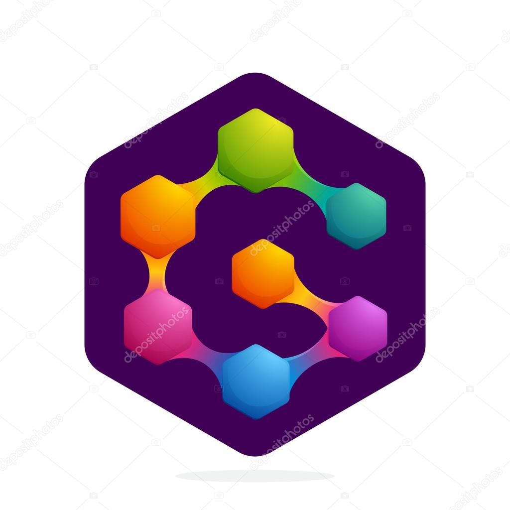 Bright color vector design for your science, biology, physics, chemistry company. Icon for banner, presentation, web page, app icon, card, labels or posters.