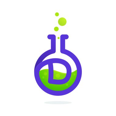D harfi logo laboratuvar ölçek.