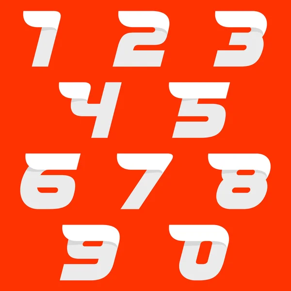 Hochgeschwindigkeits-Sportnummern setzen Logos. — Stockvektor