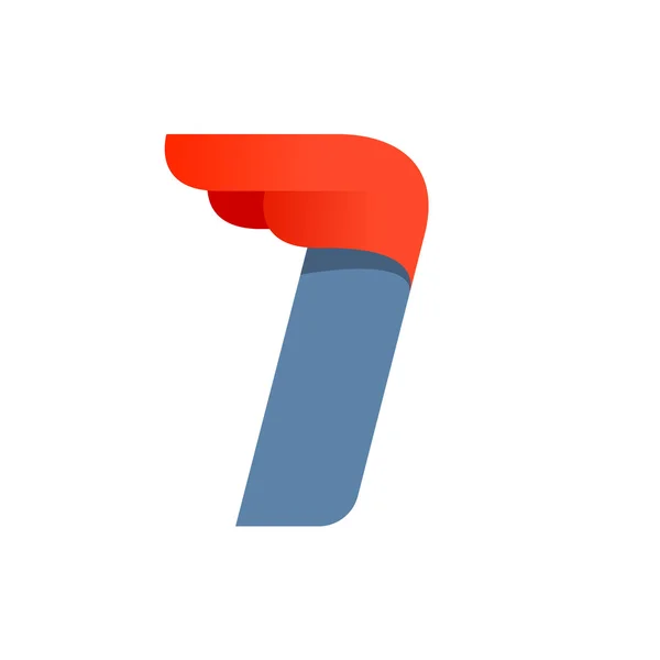 Logo sport ailé numéro un . — Image vectorielle