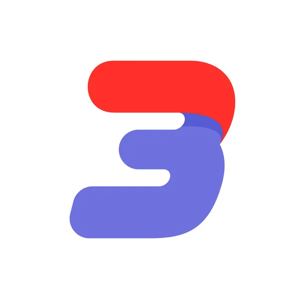Vitesse rapide sport rond numéro trois logo . — Image vectorielle