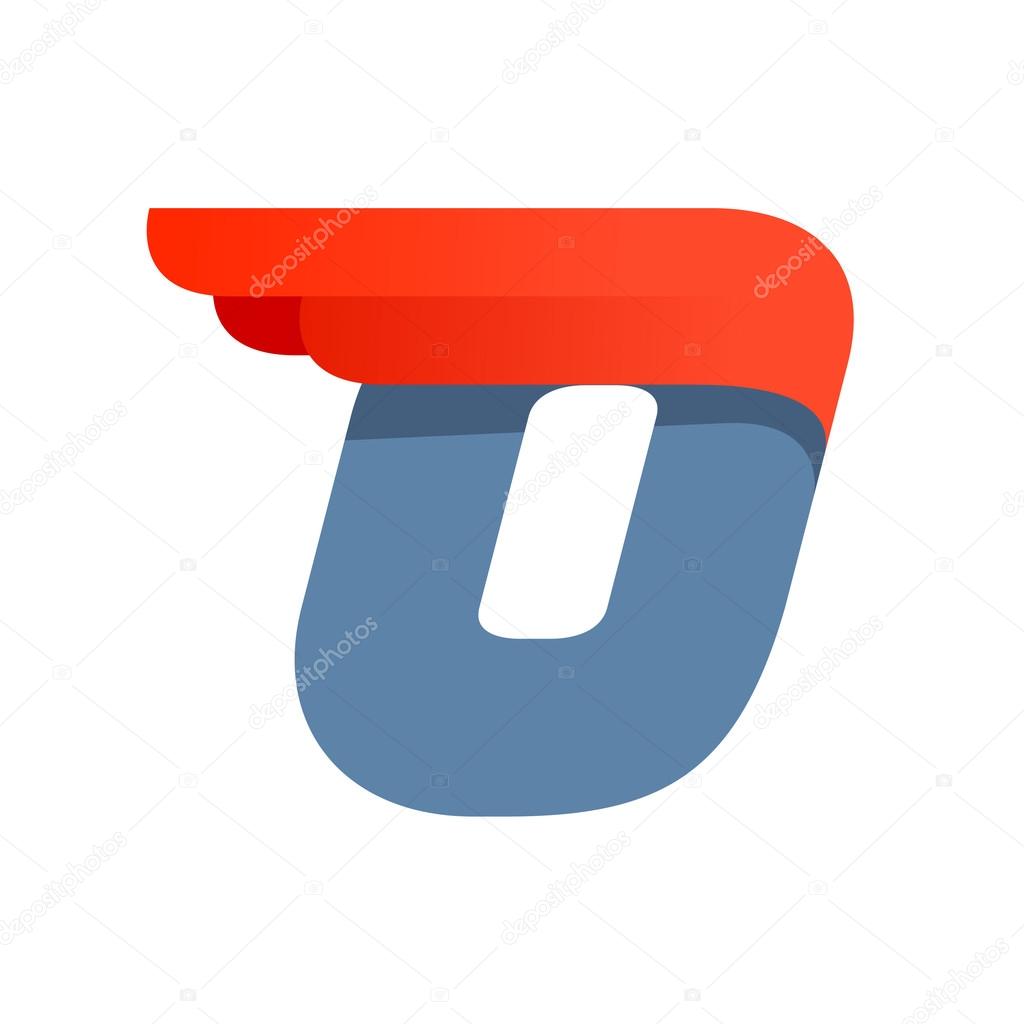 Winged sport number zero logo. Vector elements for sportswear, sports club, app icon, corporate identity, labels or posters.