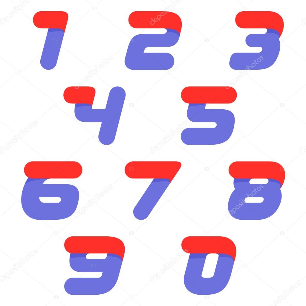 Fast speed sport numbers set logos. Vector elements for sportswear, sports club, app icon, corporate identity, labels or posters.