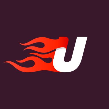 Karanlık üzerinde Hızlı ateş harfi U logosu.