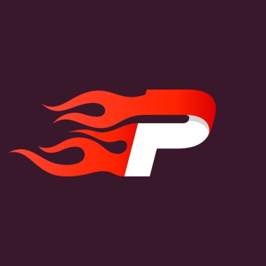Karanlık hızlı ateş harfli P logosu.