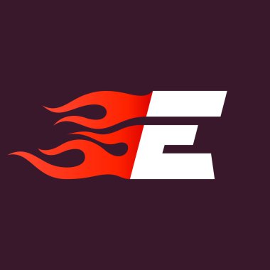 Karanlık üzerinde Hızlı ateş harfi E logosu.