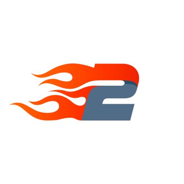 Hızlı ateş iki numaralı logo. Hız ve spor simgesi.