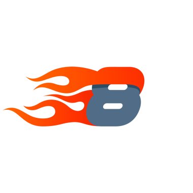 Hızlı ateş sayısı sekiz logo. Hız ve spor simgesi.