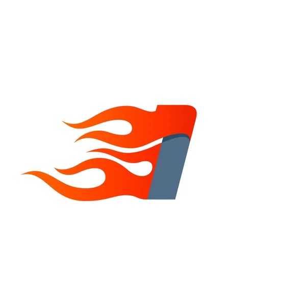 Logo Fast Fire numéro un. Vitesse et icône sportive . — Image vectorielle