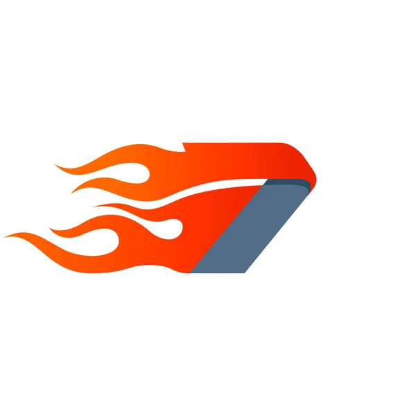 Fuego rápido número siete logotipo. Icono de velocidad y deporte . — Archivo Imágenes Vectoriales