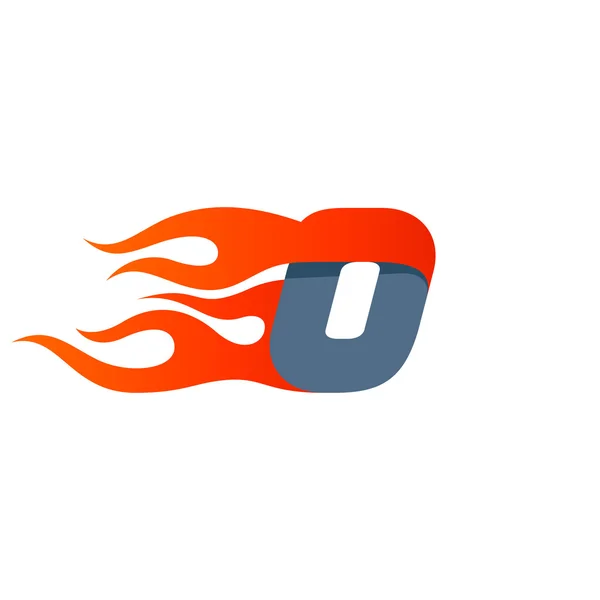 Schnelles Feuer Nummer Null Logo. Geschwindigkeit und Sport-Ikone. — Stockvektor