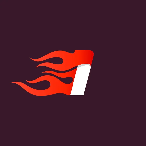 Fast Fire nummer één logo. Snelheid en sport icoon op donker. — Stockvector