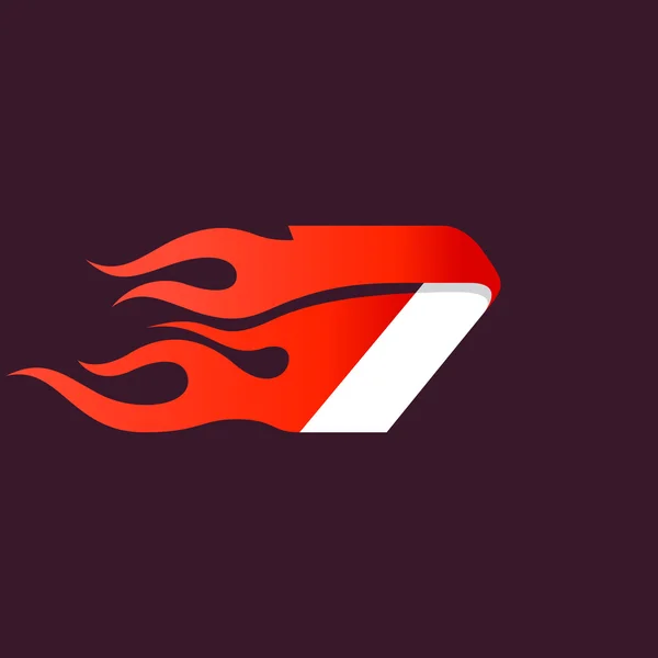 Snabb brand nummer sju logotyp. Hastighets-och sport ikonen på Dark. — Stock vektor