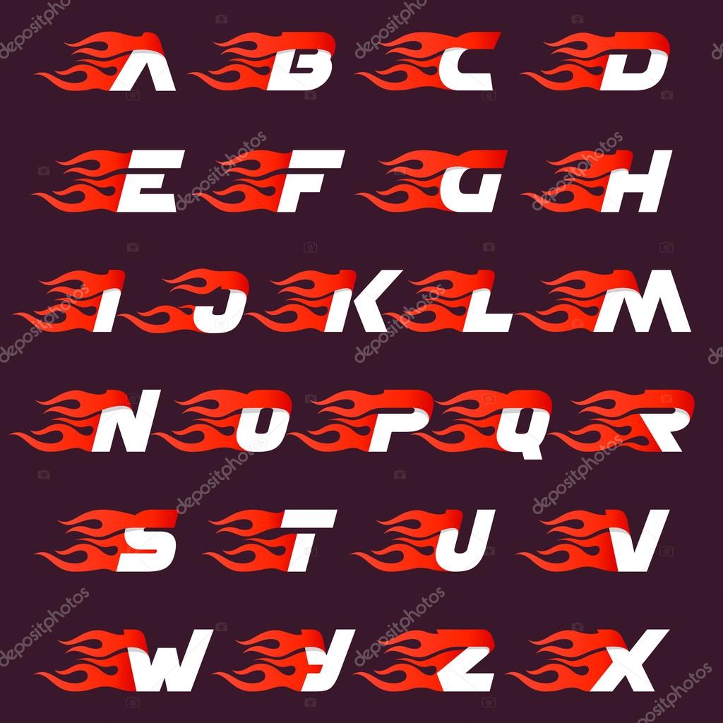 Fast fire alphabet letters logo on dark. — Stock Vector © kaer_dstock ...