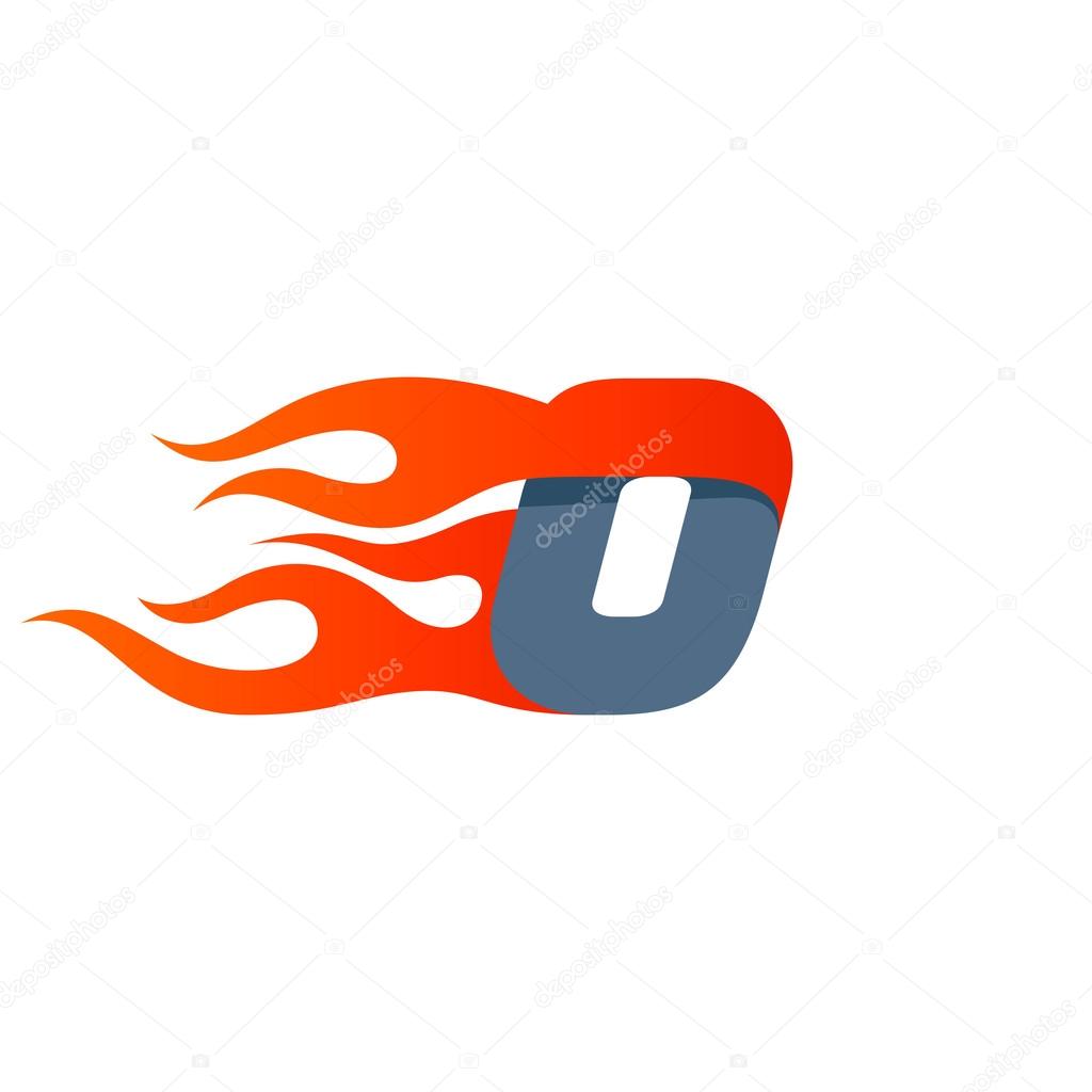 Fast fire number zero logo. Speed and sport elements for sportswear, t-shirt, banner, card, labels or posters.