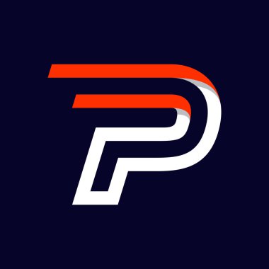 Siyah üzerinde hızlı hız iki satır harf P logosu.