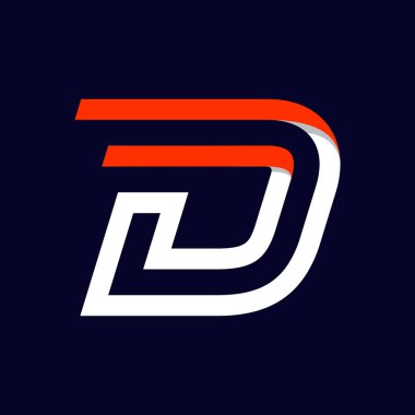 Hızlı hızlı iki satır siyah logosuna D harfi.
