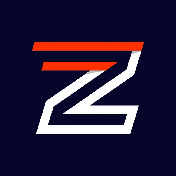Hızlı hızlı iki satır siyah logosuna Z harfi. — Stok Vektör