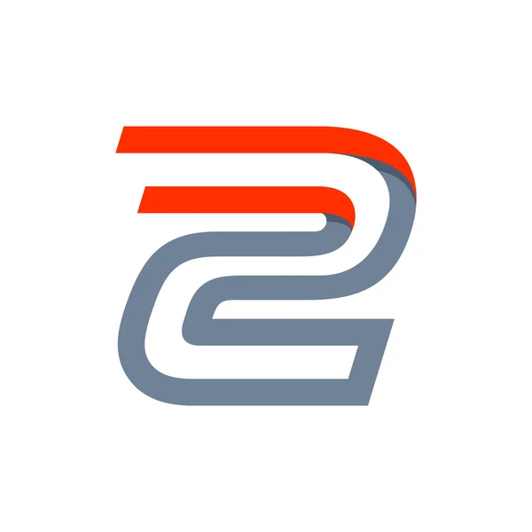 Hoge snelheid sport nummer twee logo. — Stockvector