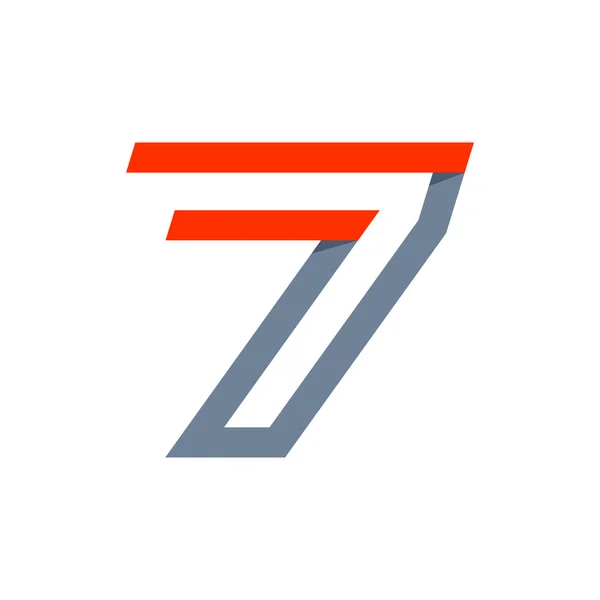 Hoge snelheid sport nummer zeven logo. — Stockvector