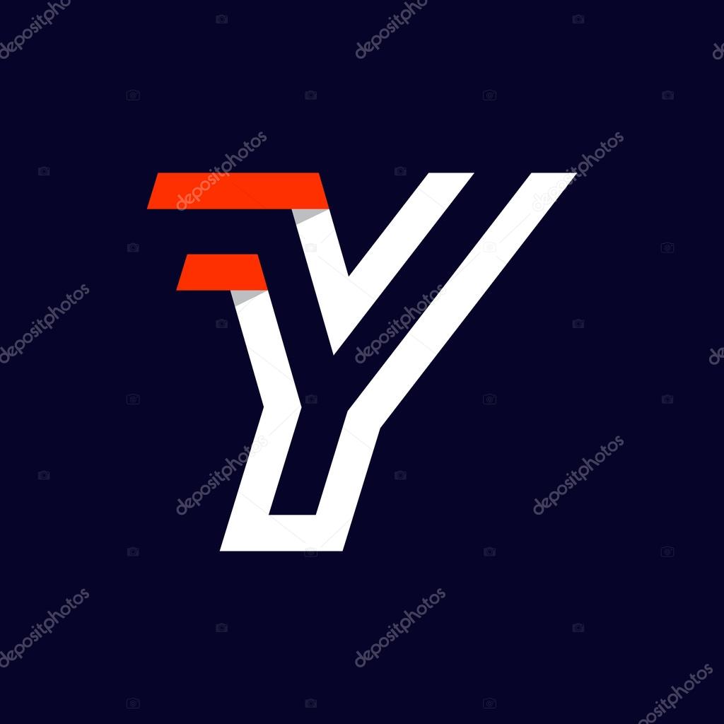 Fast speed two lines letter Y logo on black. Sport elements for sportswear, t-shirt, banner, card, labels or posters.