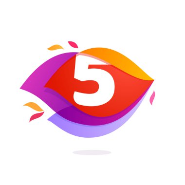 Beş numaralı logo alev kavşak simgesi. 