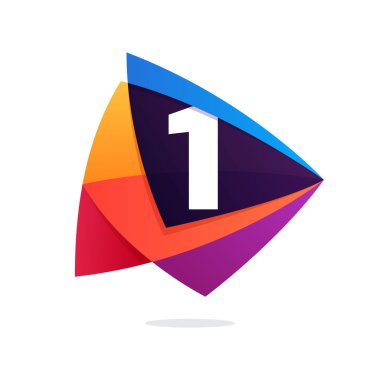 Üçgen oyun düğme simgesi bir logo.