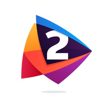 Üçgen oyun düğme simgesi iki numaralı logo.
