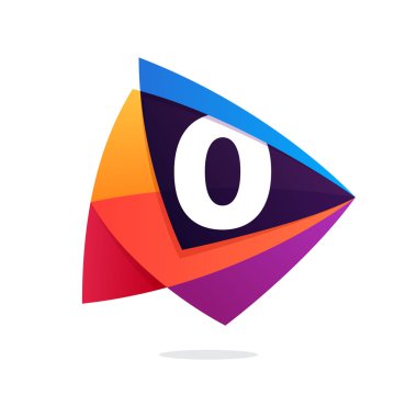 Sıfır logo üçgen oyun düğme simgesi içinde numara.