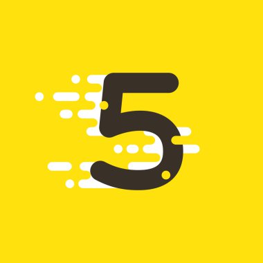 Beş numaralı logo için hızlı hızlı taksi hizmeti.