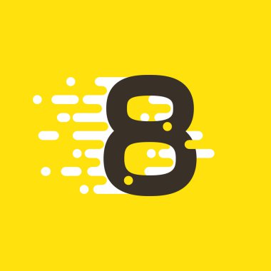Sekiz numara logo için hızlı hızlı taksi hizmeti.