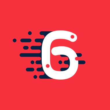 Hızlı hızlı çizgilerle altı numara logosu.