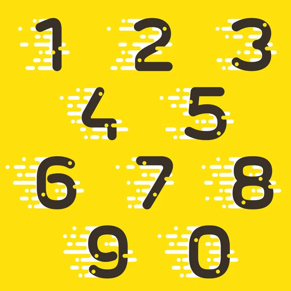 Logotipos de conjuntos de números para servicio de taxi de velocidad rápida . — Archivo Imágenes Vectoriales