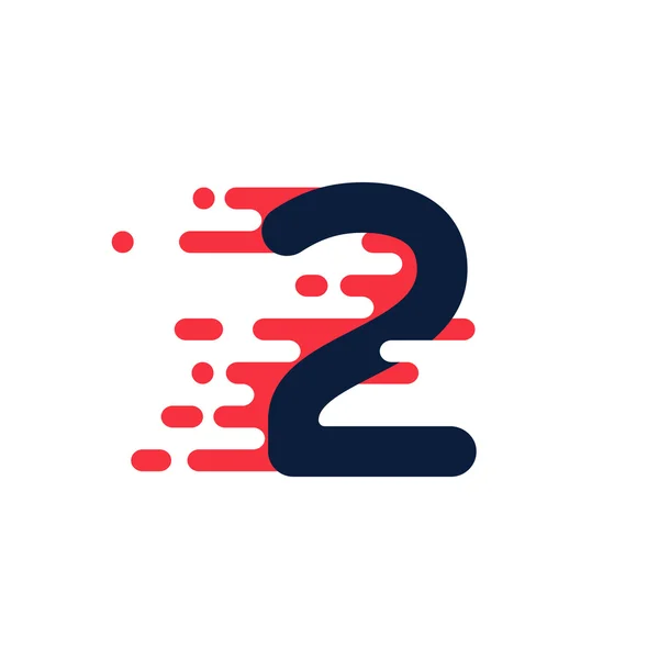 Logo numéro deux avec lignes rapides . — Image vectorielle