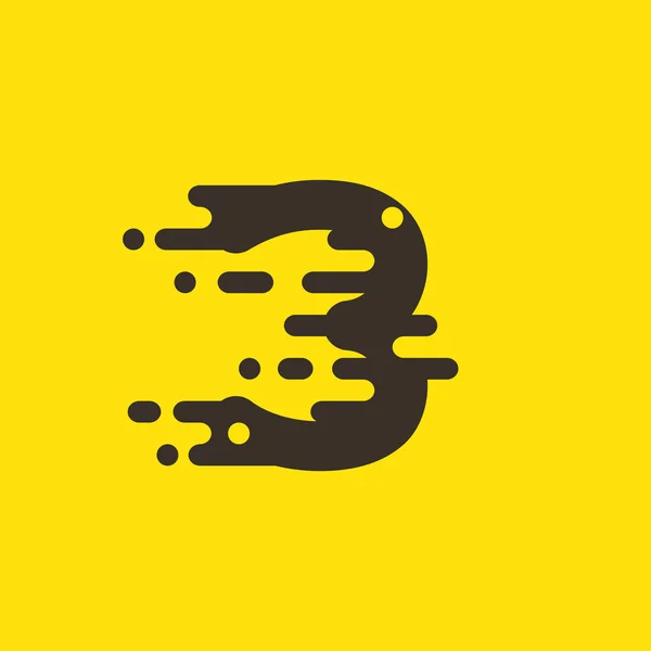 Logo numero tre per il servizio di taxi veloce . — Vettoriale Stock