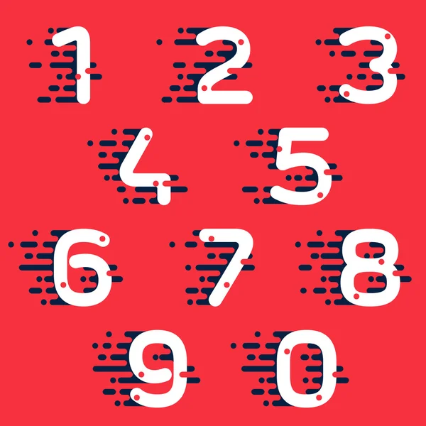 Τους αριθμούς που λογότυπα με γρήγορη ταχύτητα γραμμών. — Διανυσματικό Αρχείο