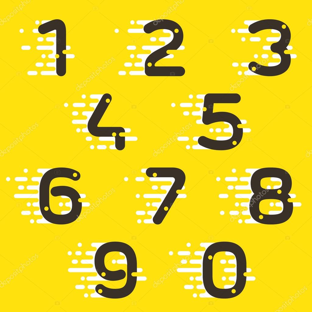 Numbers set logos for fast speed taxi service. Colorful vector design for banner, presentation, web page, card, labels or posters.